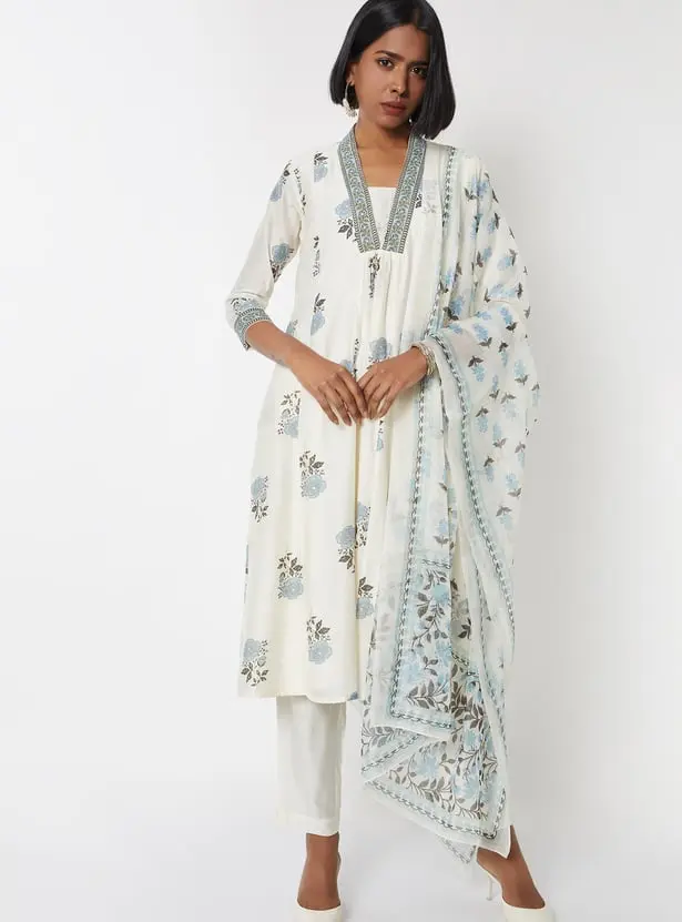 Women Floral Print A-line Kurta Set