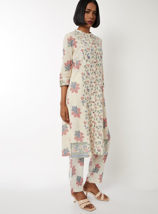 Women Floral Print Straight Kurta Set