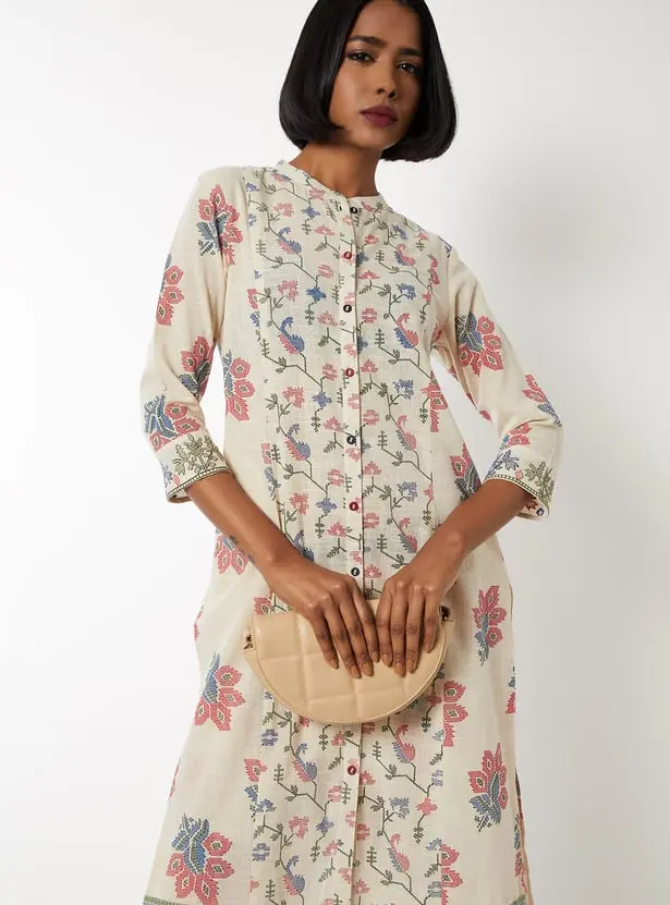 Women Floral Print Straight Kurta Set