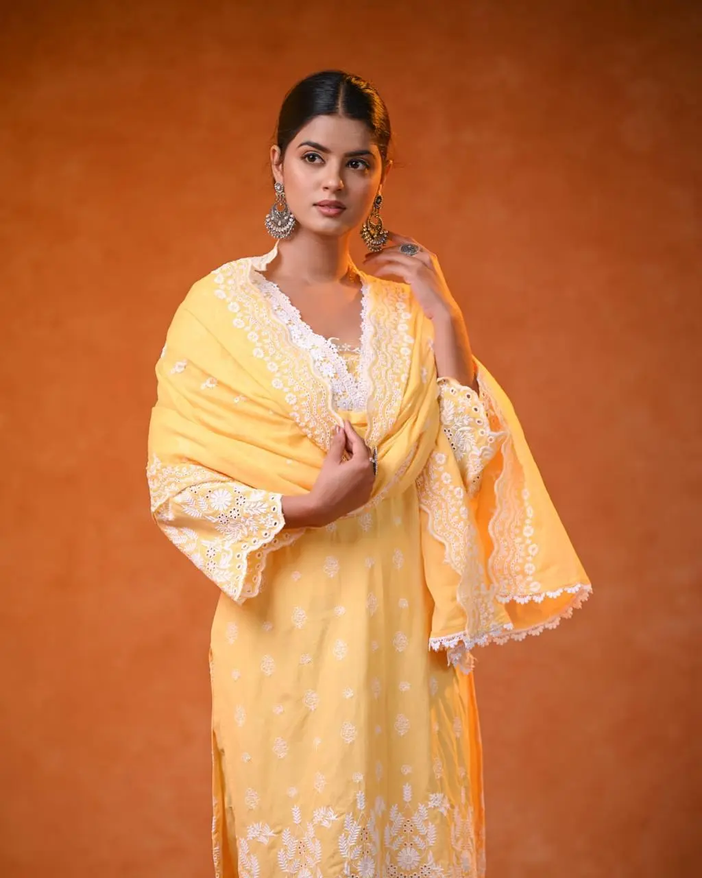 Sunshine Elegance – Pure Cotton Light Yellow Suit Set