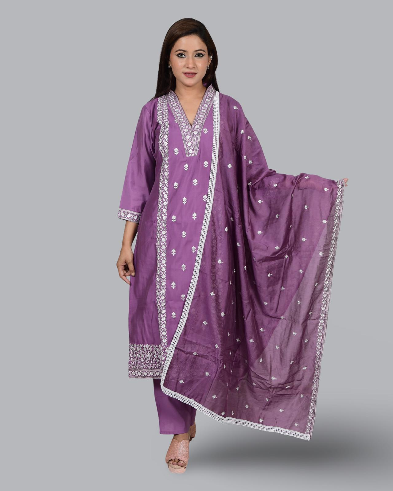 Dark Purple Three-Piece Suit Set for Women - Image 3