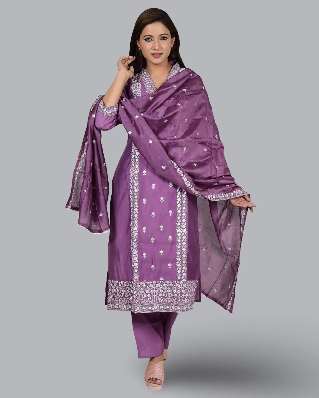 Dark Purple Three-Piece Suit Set for Women